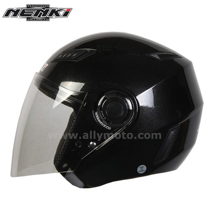 129 Nenki Open Face Helmet Motorbike Cruiser Chopper Touring Street Scooter Riding Clear Lens Shield